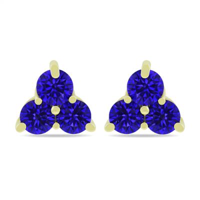 GOLD PLATED FINISH NATURAL BLUE SAPPHIRE GEMSTONE EARRINGS – WHOLESALE JEWELRY SUPPLIER